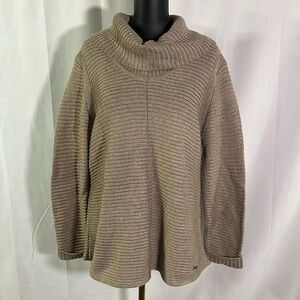 NWT Calvin Klein Frappe Brown Ribbed Turtleneck Sweater
